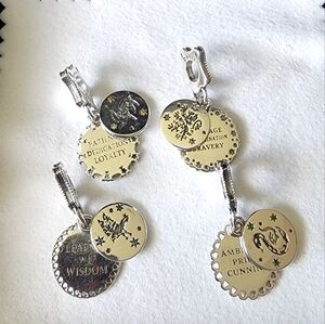 New Pandora Harry Potter 4 school houses silver dangle charm bundle